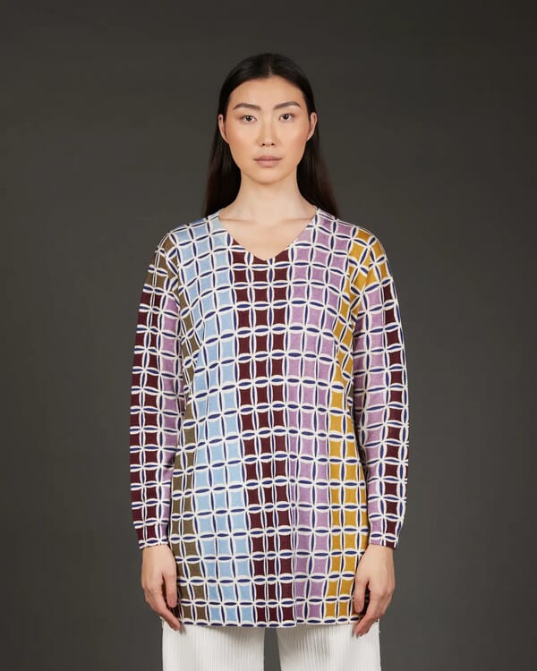 In Bed With You SOLID COLOR PRINT BATWING SLEEVES V NECK JUMPER WITH CONTRAST TRIM COL.051