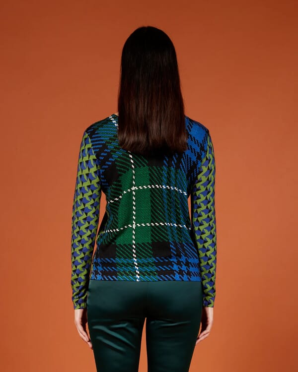 In Bed With You SOLID COLOR PRINT BATWING SLEEVES V NECK JUMPER WITH CONTRAST TRIM COL.011