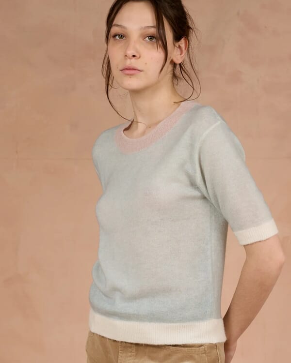 in bed with you SOLID COLOUR CREWNECK CARDIGAN COL.050