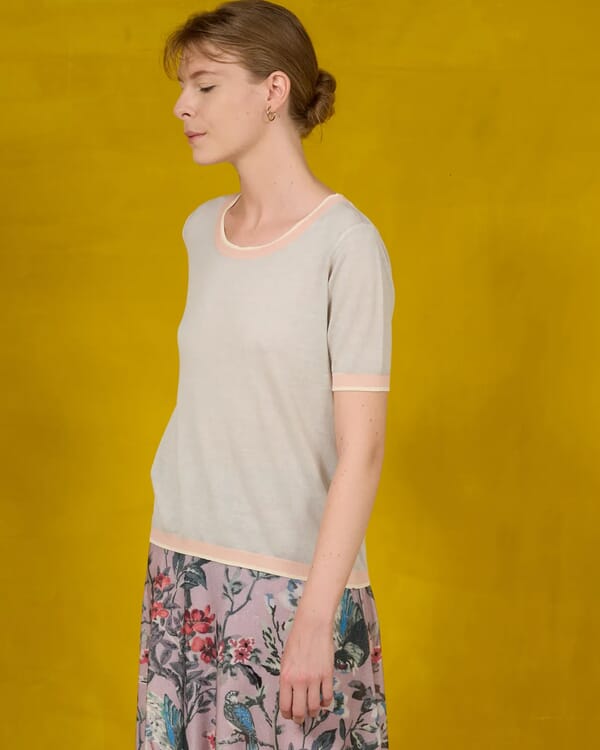 in bed with you SOLID COLOUR PRINT BOAT NECK JUMPER COL.015