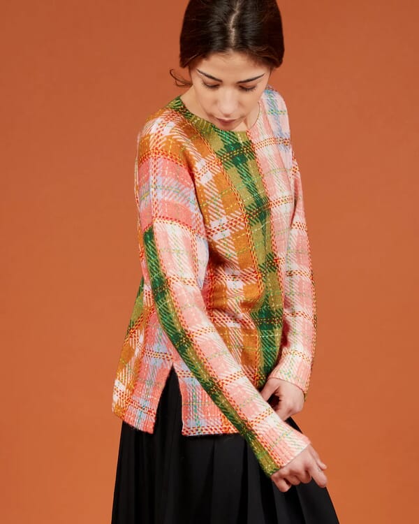 in bed with you SOLID COLOUR PRINT CREWNECK CARDIGAN COL.010