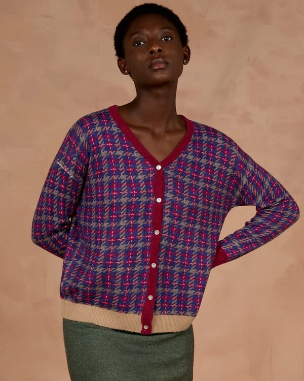 in bed with you SOLID COLOUR PRINT CREWNECK CARDIGAN COL.010