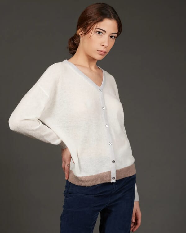 in bed with you SOLID COLOUR PRINT V NECK CARDIGAN COL.002