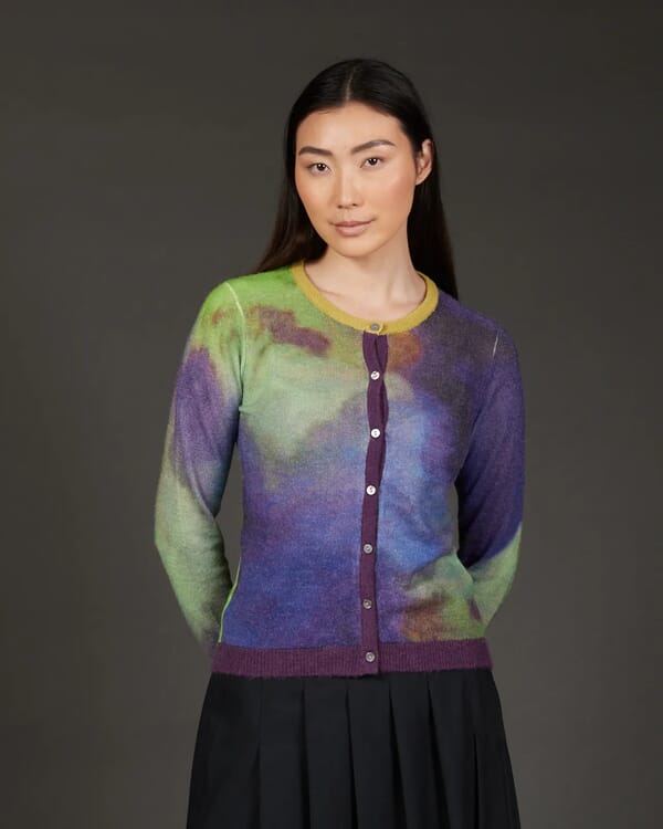 in bed with you SOLID COLOUR PRINT V NECK CARDIGAN COL.014