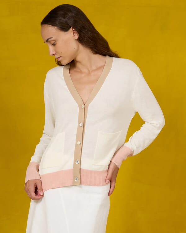 in bed with you SOLID COLOUR PRINT V NECK CARDIGAN COL.02