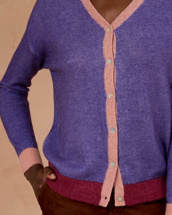 In Bed With You SOLID COLOUR PRINT V NECK CARDIGAN COL.020