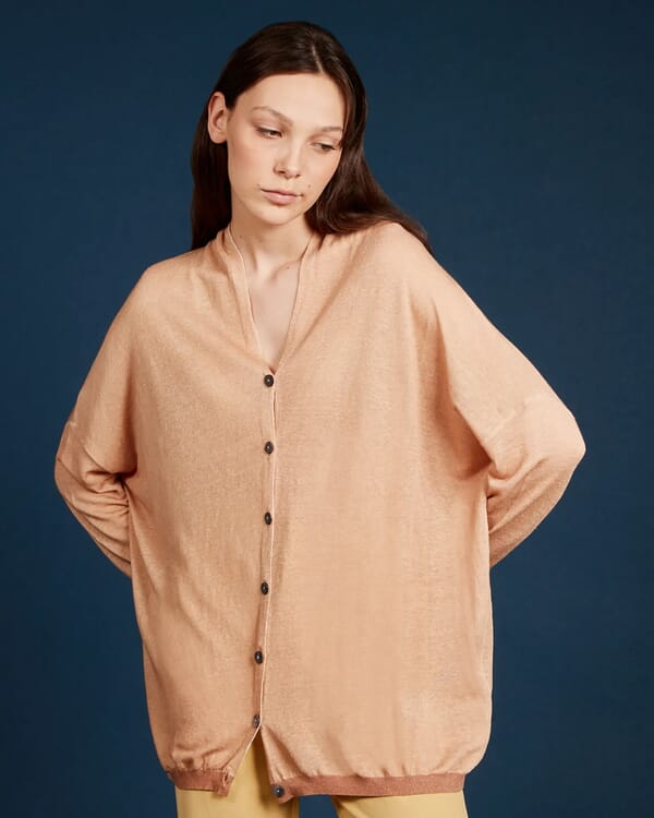 in bed with you SOLID COLOUR PRINT V NECK CARDIGAN COL.030