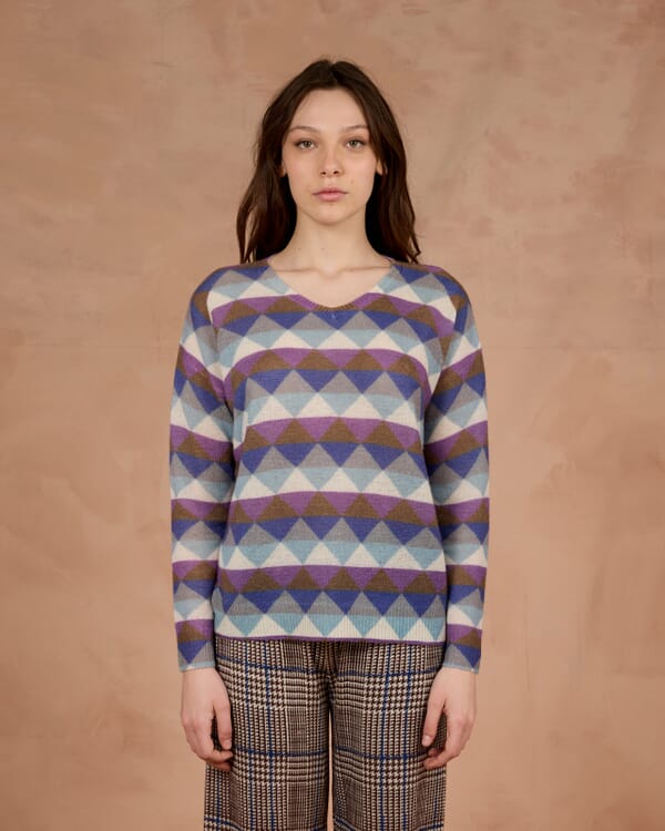 In Bed With You SOLID COLOUR PRINT V NECK JUMPER COL.003