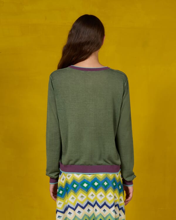 In Bed With You TARTAN PRINT BATWING SLEEVE V NECK JUMPER COL.800