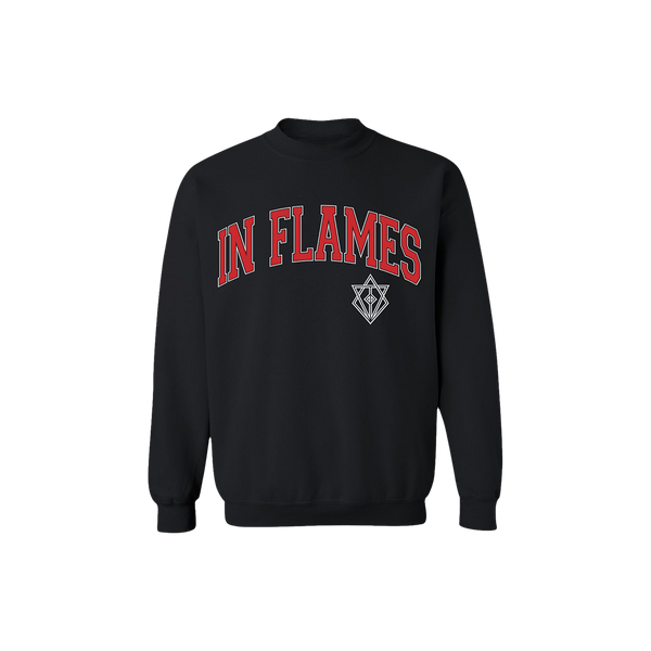 in flames COLLEGIATE LOGO CREWNECK