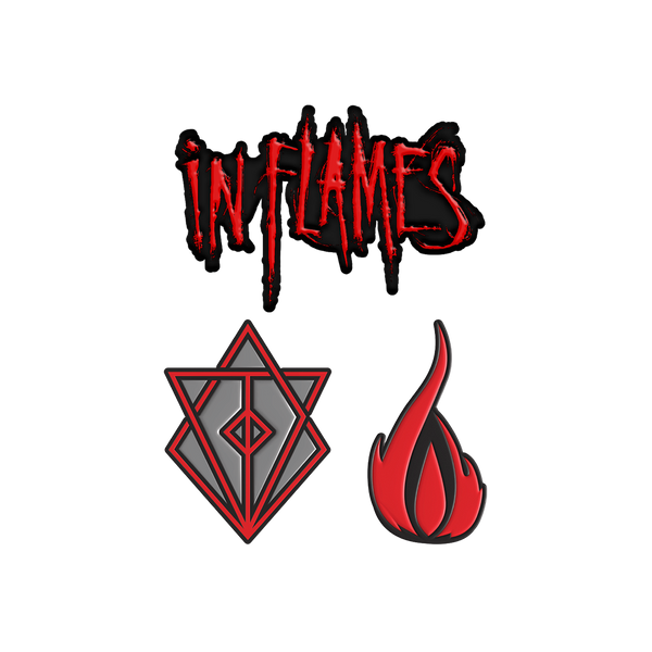 in flames Logo Pin Set