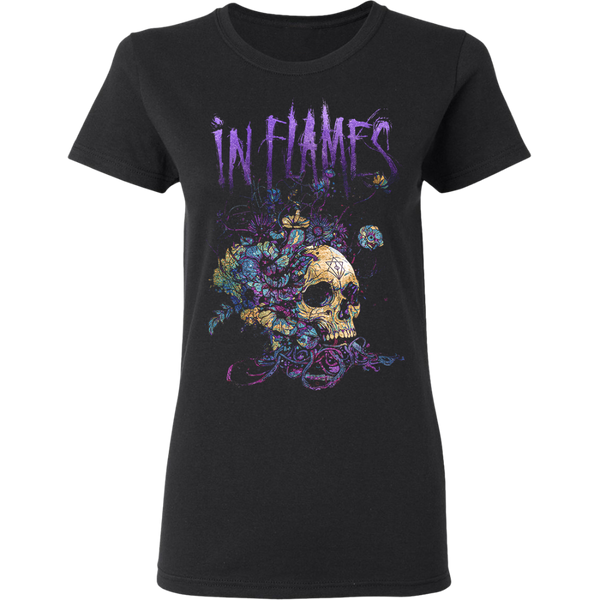 in flames Skull and Vines Women's T-Shirt