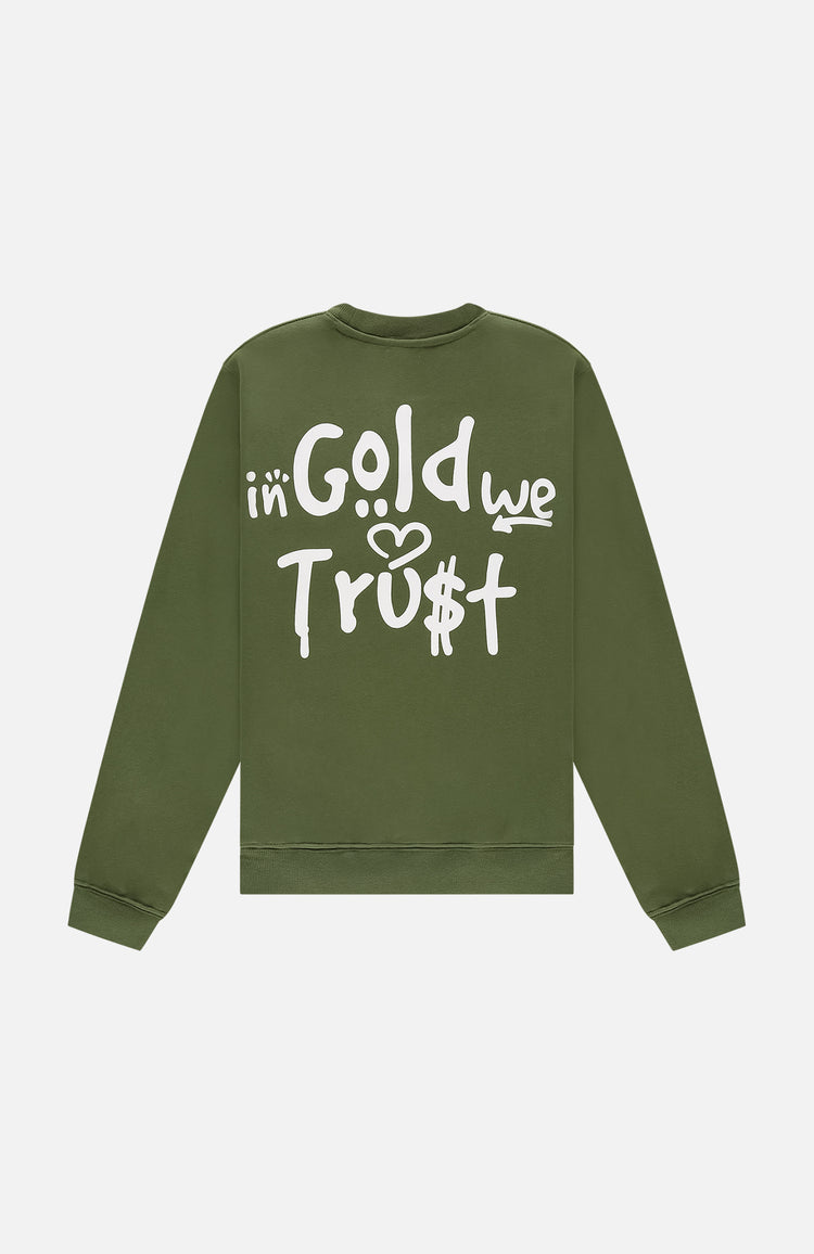 In Gold We Trust The Graffiti Sweater Green