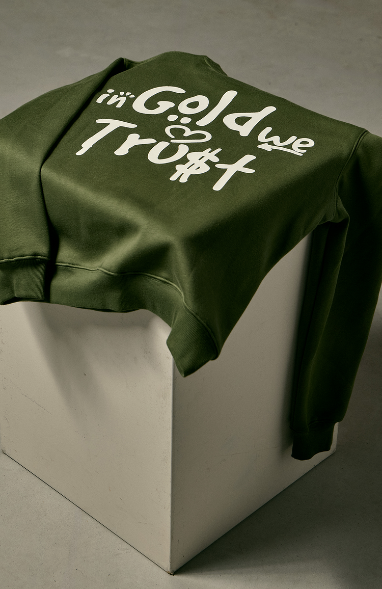 In Gold We Trust The Graffiti Sweater Green