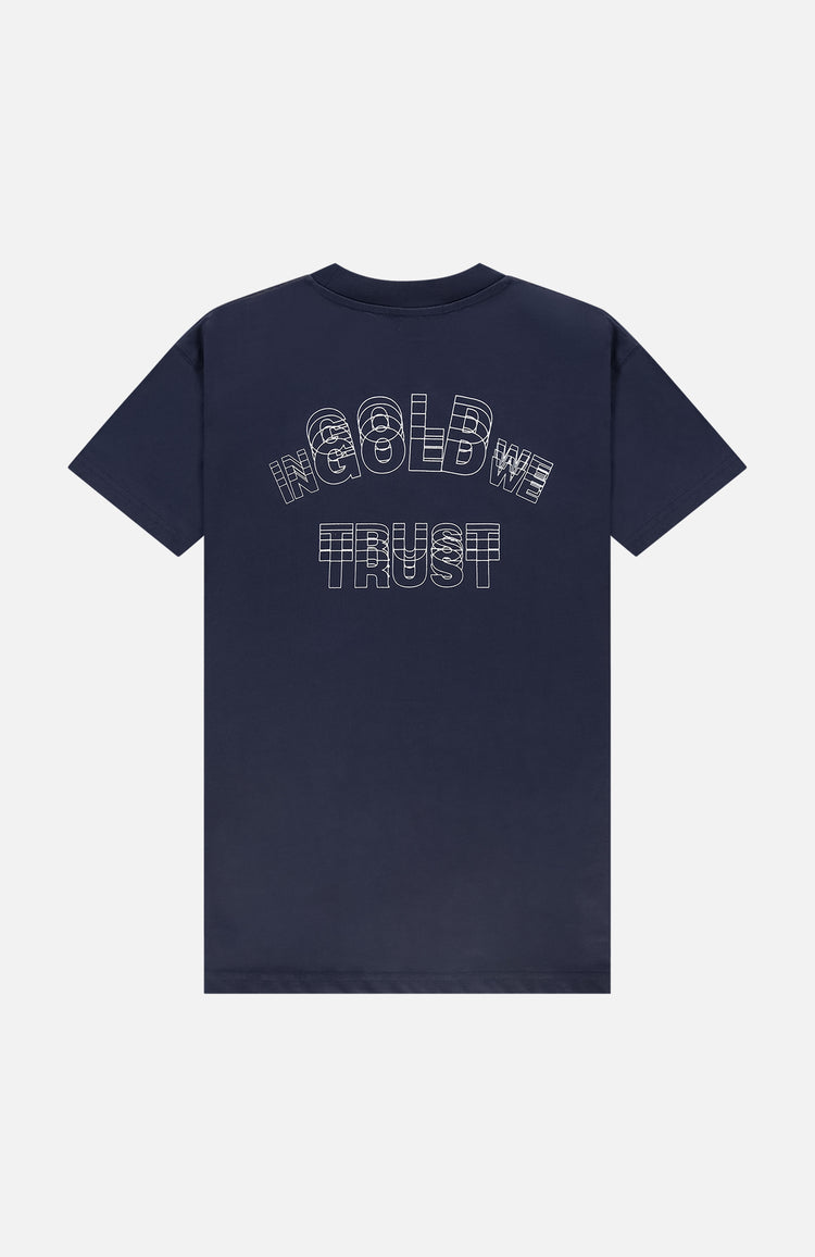In Gold We Trust The Lines Tee Blue