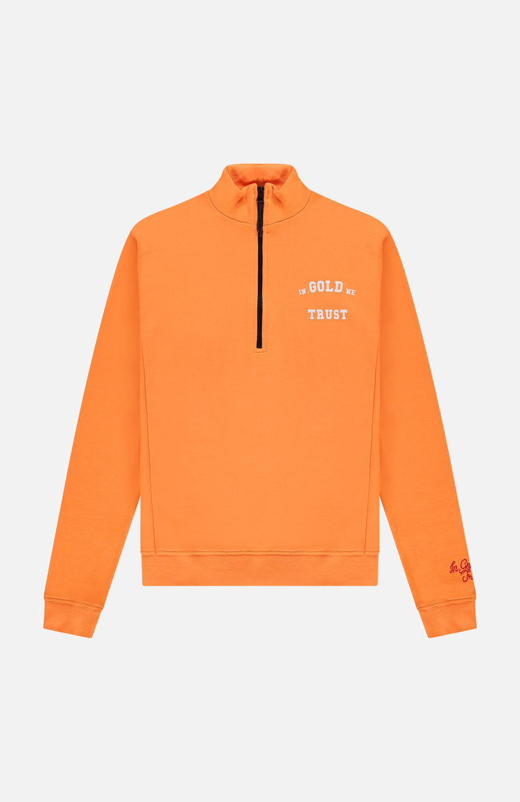 In Gold We Trust The Slim Half Zip Sun Orange