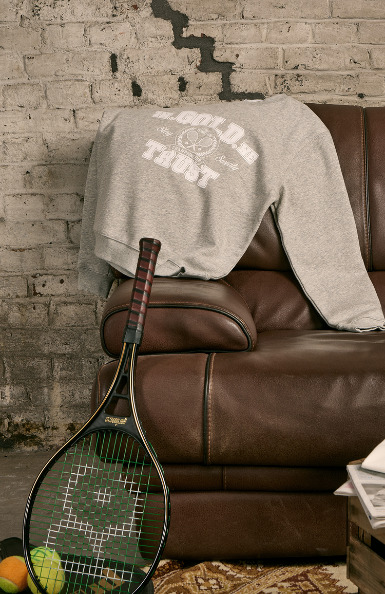 In Gold We Trust The Tennis Sweater Grey