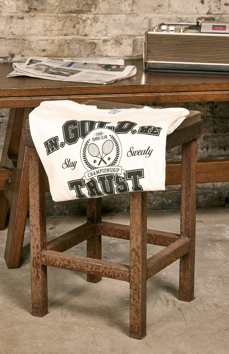 In Gold We Trust The Tennis Tee White