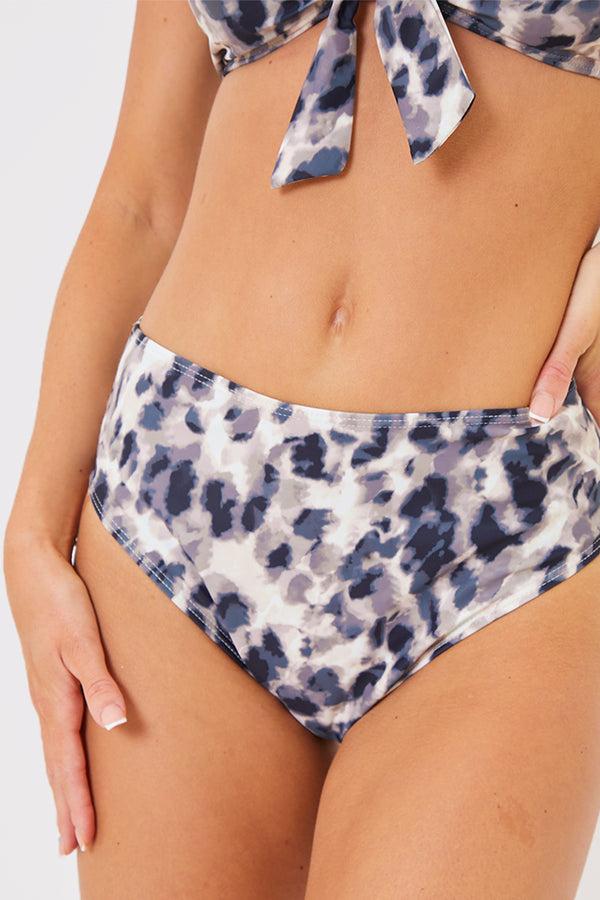 In The Style Billie Faiers Leopard Print Control High Waisted Bikini Bottoms Camel