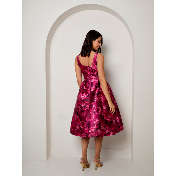 In The Style CHI CHI LONDON Chi Chi London Sleeveless Floral Fit And Flare Midi Dress In Purple