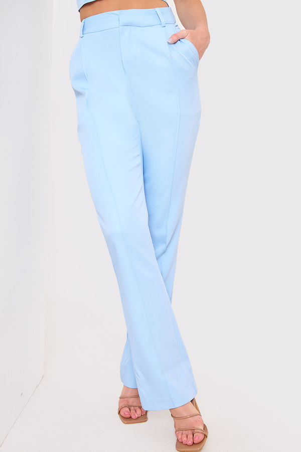 In The Style Court By A Feather Straight Leg Trouser Blue