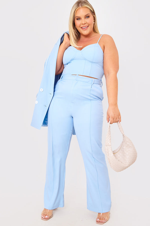 In The Style Court By A Feather Straight Leg Trouser Blue