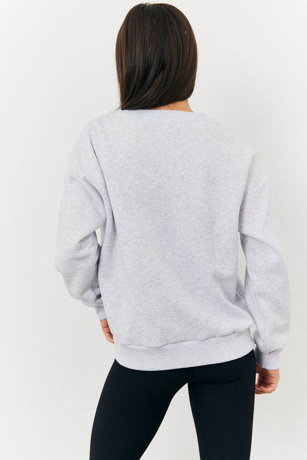 In The Style Fits 1989 Printed Graphic Sweatshirt Grey
