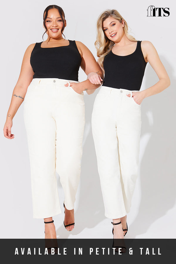 in the style Fits Ankle Grazer Straight Leg Jean Ecru