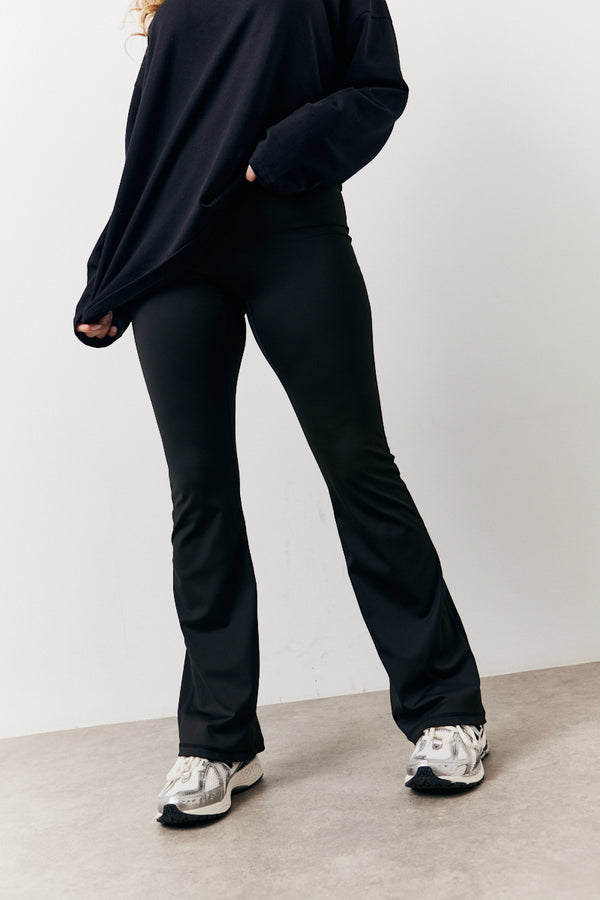 In The Style Fits Black Flare Leg High Waisted Co-Ord Yoga Trousers Black