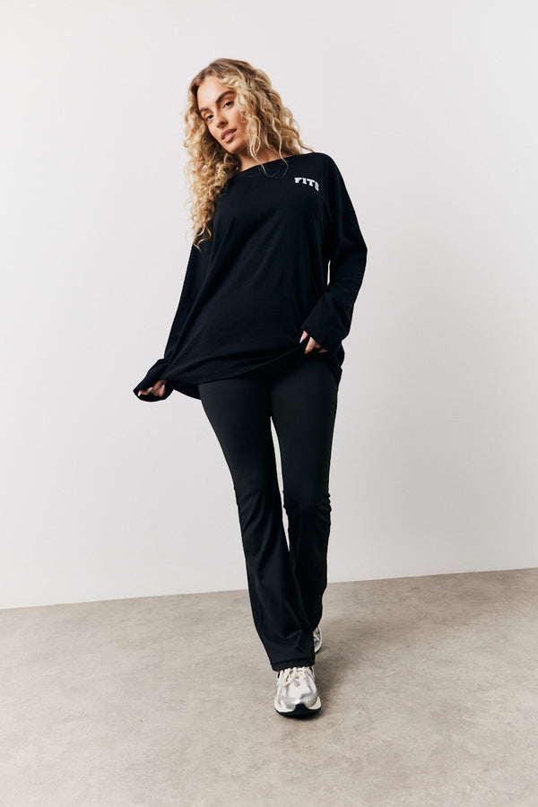 in the style Fits Black Flare Leg High Waisted Co-Ord Yoga Trousers Black