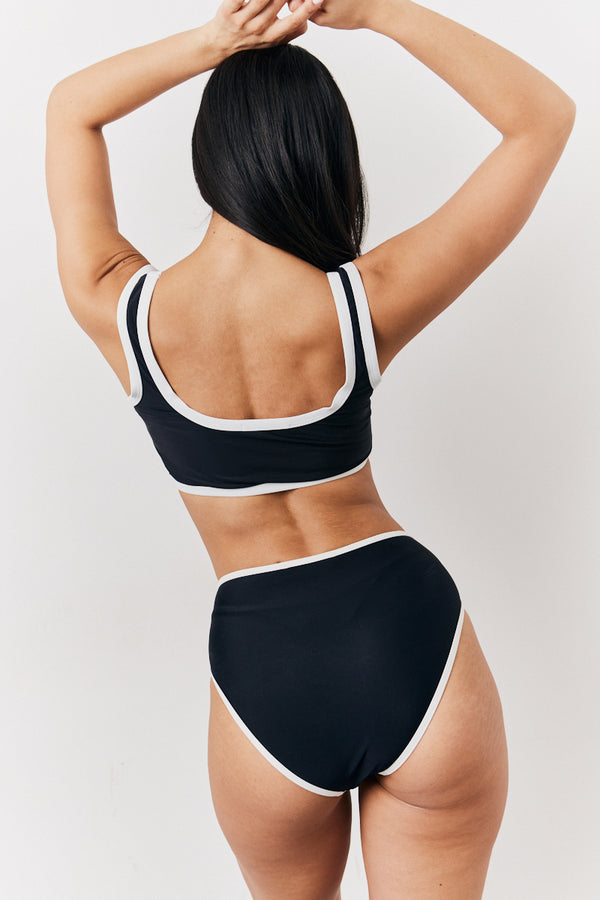 In The Style Fits Black Scoop Neck Bikini Top Black