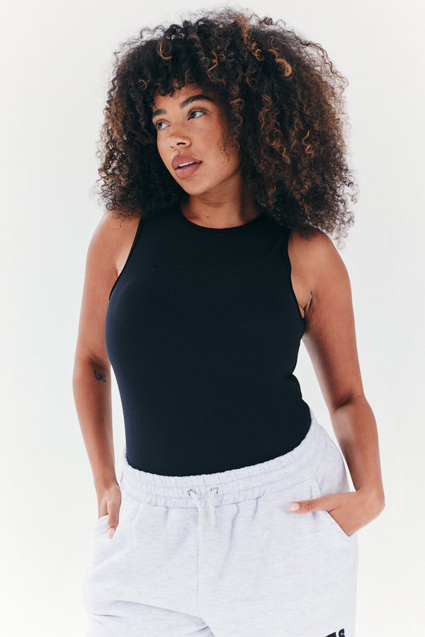 In The Style Fits Built In Bra Sculpt & Control Racer Neck Bodysuit Black