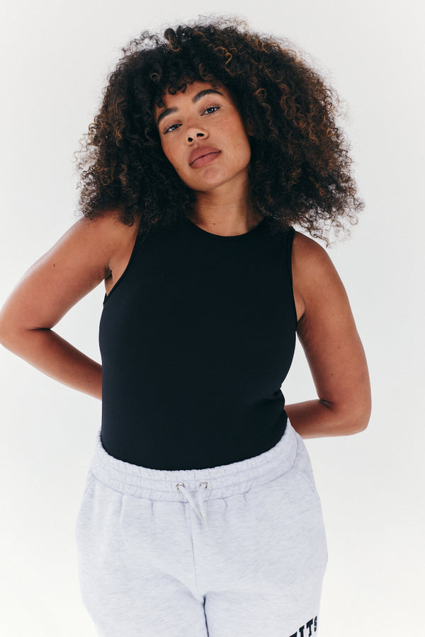 In The Style Fits Built In Bra Sculpt & Control Racer Neck Bodysuit Black