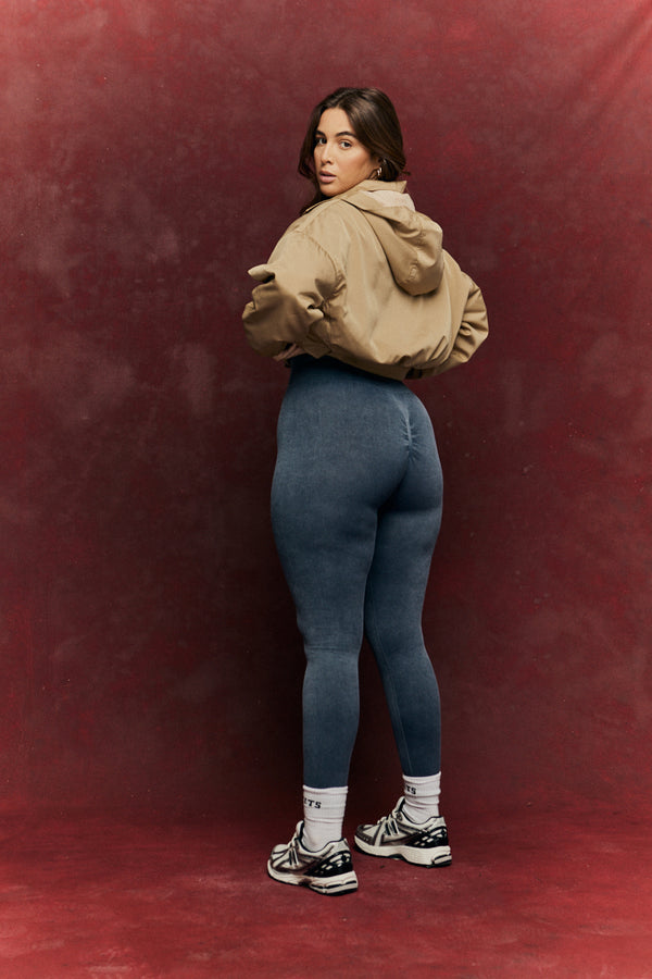 In The Style Fits Charcoal Grey Seamless High Waist Bum Boosting Leggings Washed Charcoal