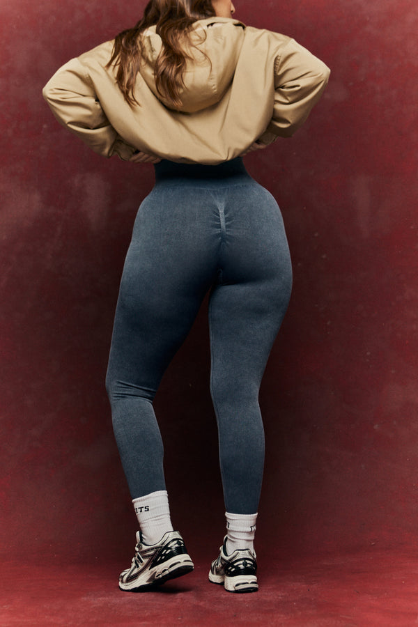 In The Style Fits Charcoal Grey Seamless High Waist Bum Boosting Leggings Washed Charcoal