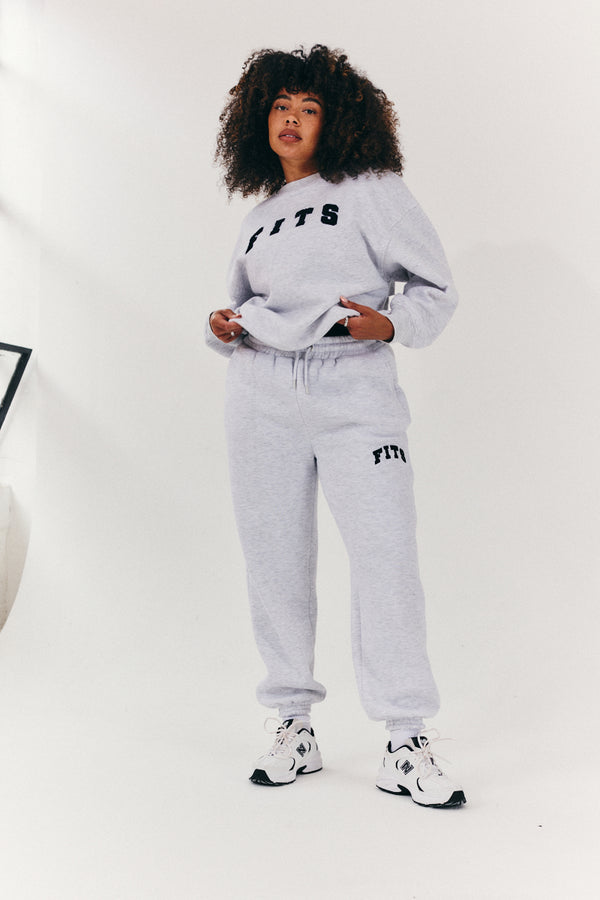 In The Style Fits Crew Neck Embroidered Sweater Grey