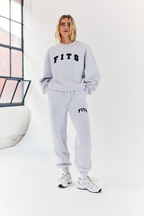 In The Style Fits Crew Neck Embroidered Sweater Grey