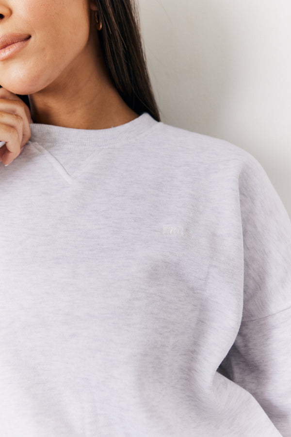 In The Style Fits Crew Neck Fleeceback Sweater Grey