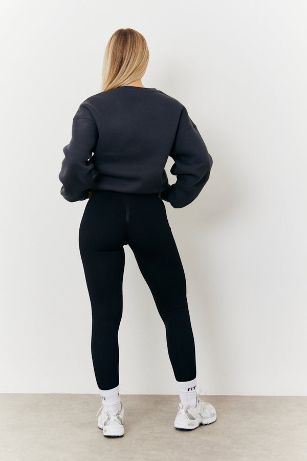 In The Style Fits Distressed Fits Oversized Sweater Charcoal