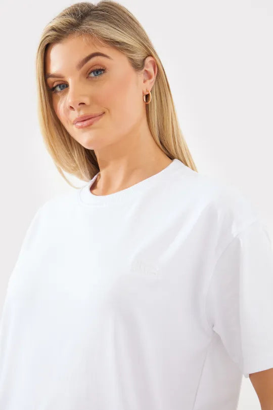 In The Style Fits Embroidered Jersey Crew Neck T-Shirt White