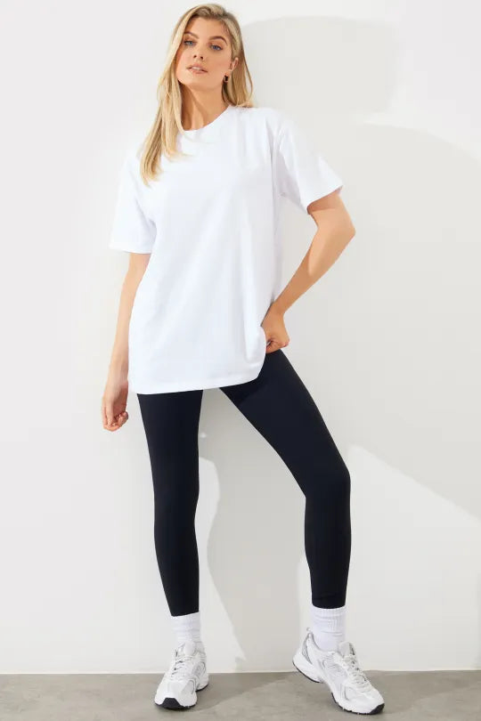 in the style Fits Embroidered Jersey Crew Neck T-Shirt White