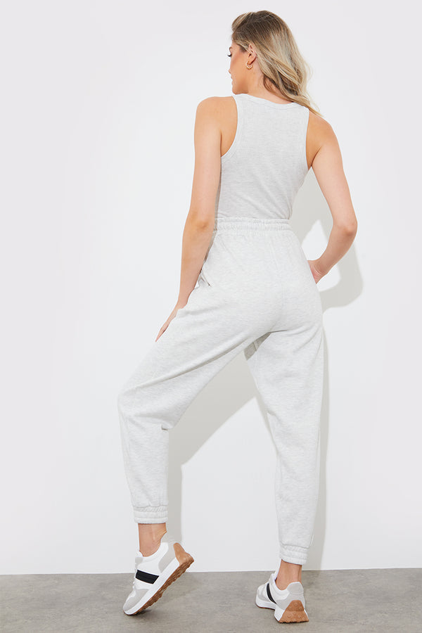 In The Style Fits Fleeceback Cuff Oversized Joggers Grey