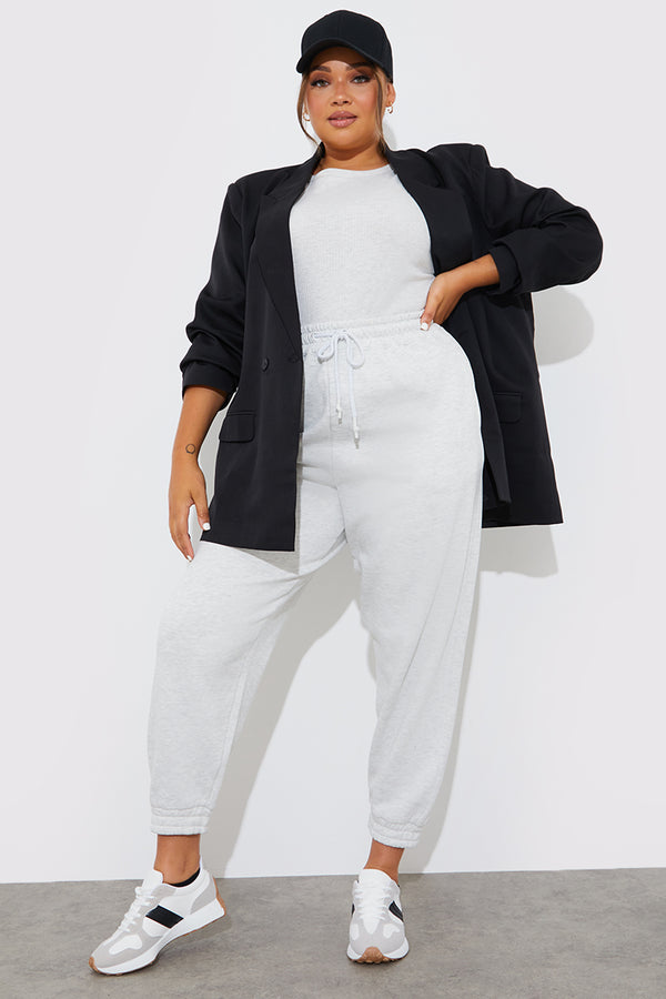 In The Style Fits Fleeceback Cuff Oversized Joggers Grey