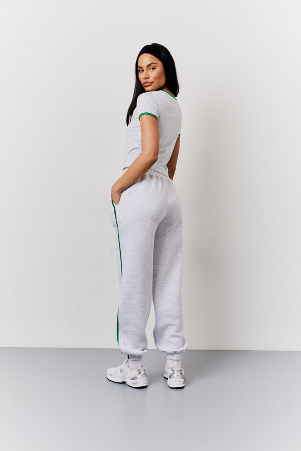 In The Style Fits Grey Marl Fits Side Stripe Cuffed Co-Ord Jogger Grey