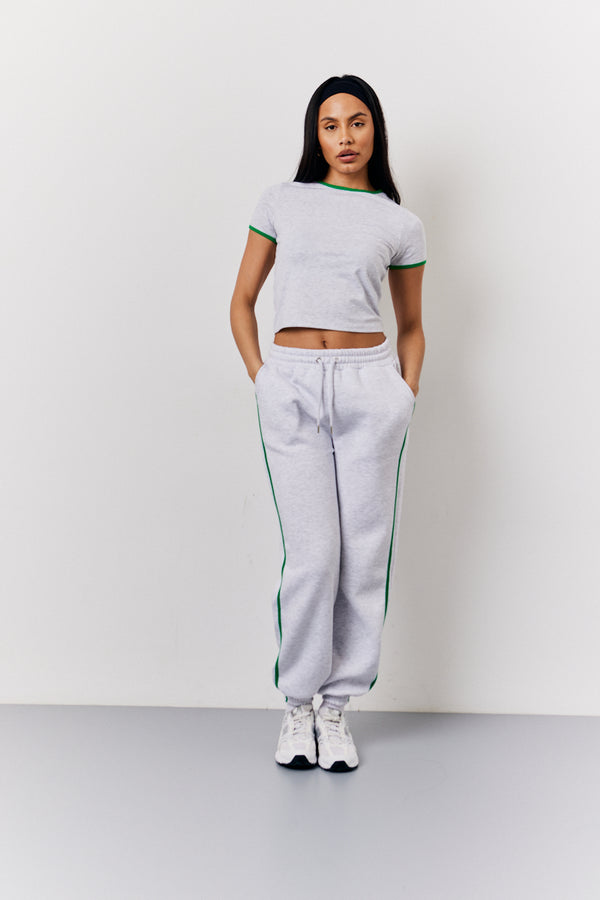in the style Fits Grey Marl Fits Side Stripe Cuffed Co-Ord Jogger Grey