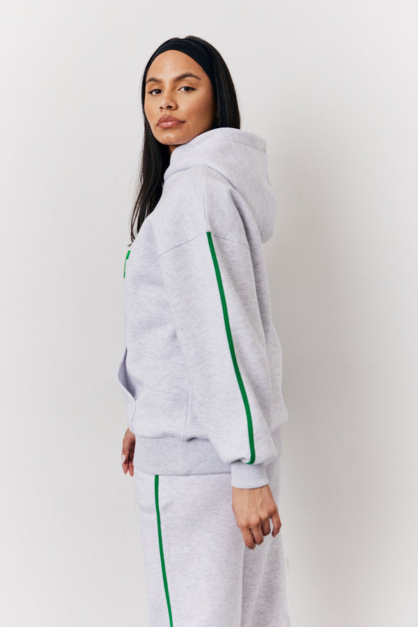 In The Style Fits Grey Marl Fits Sport Bubble Print Co-Ord Hoodie Grey
