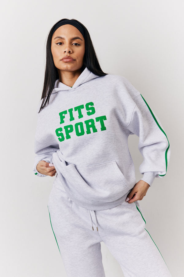 in the style Fits Grey Marl Fits Sport Bubble Print Co-Ord Hoodie Grey