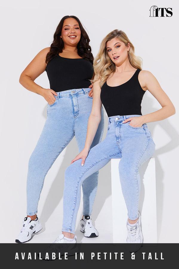 In The Style Fits Light Wash Sculpt Shaper Jean Blue