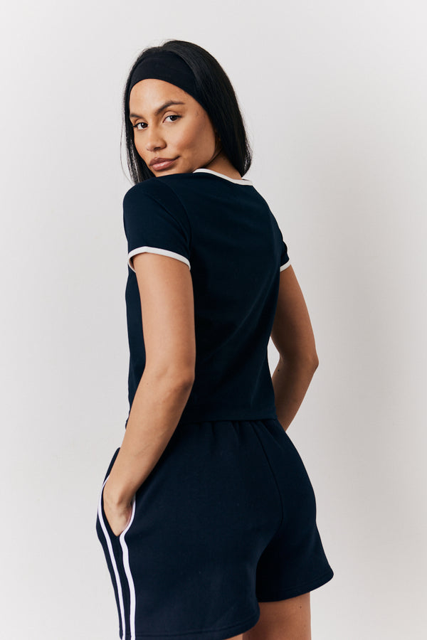 In The Style Fits Navy Fits 90's Crew Neck T-Shirt Navy