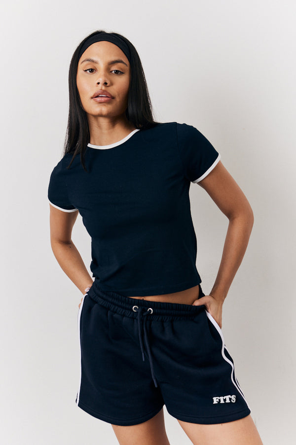 in the style Fits Navy Fits 90's Crew Neck T-Shirt Navy